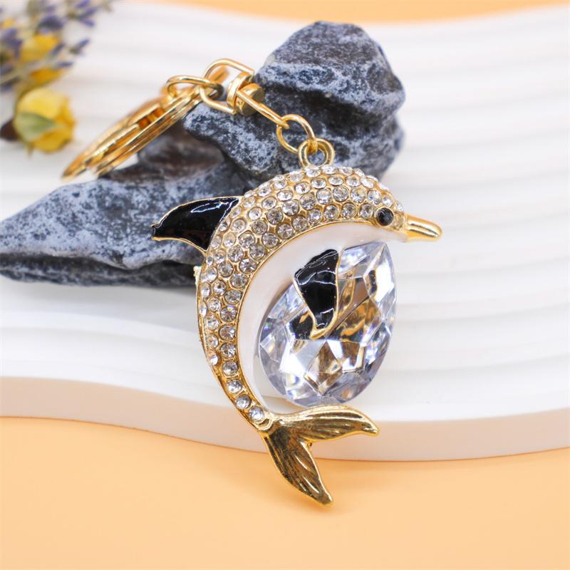 Rhinestone Bee Wing Keychain for Women Men Metal Gold Color Insect Animal Pendant Key Rings Jewelry porte clefs