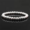 Charm Bracelet 6mm 8mm 10mm White Natural Stone Simple Women Men Elastic Strand Bracelets Meditation Prayer Jewelry Friend Gift