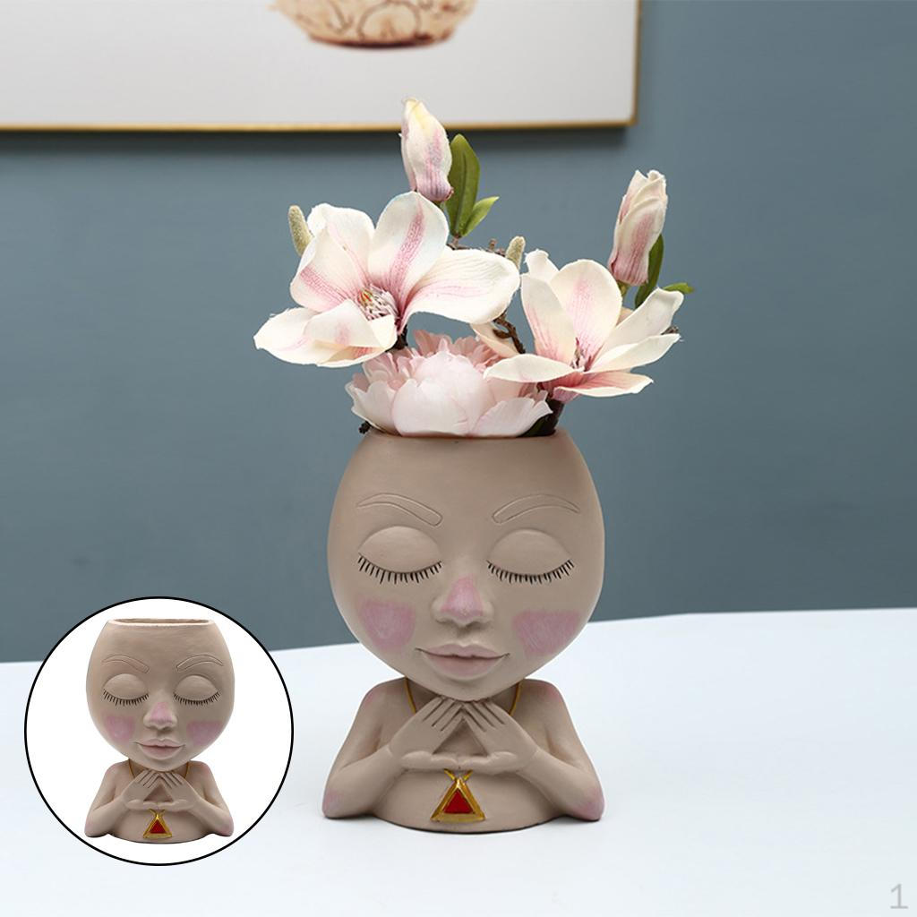 

Planter Vase Small Resin Head Home Decoration Cactus Indoor Plant Pot Flowerpot