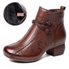 GKTINOO 2025 New Autumn Winter Thick Heel Ankle Boots Women Warm Boots Shoes Handmade Genuine Leather Zipper Retro Boots