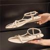 Wedge Heel High Heel Strap Fashion Sandals Fairy Shoes 2025 New Summer French with Skirt Thin Strap Roman Shoes