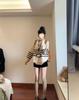 Retro Preppy Striped Cardigan Sweater - Petite Women's Knitwear for Early Autumn