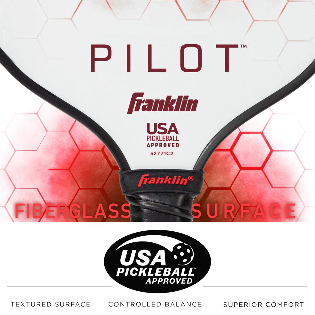 Franklin Pickleball Paddle Set Pilot PP 2 Player 2 Paddles and 4 Set Balls!