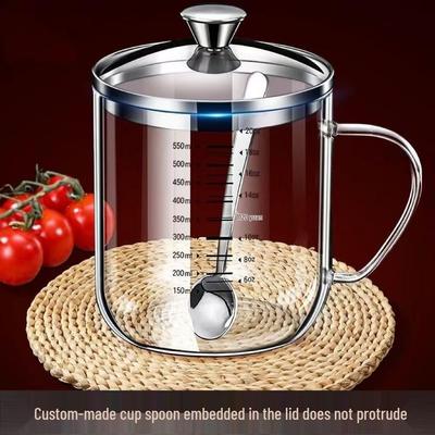 Mikrowellengeeigneter Messbecher aus hochborosilicate Glas für Milch, Sojamilch, Wasser und Frühstück