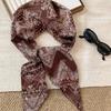 Vintage Brown Cashew Flower Long Scarf for Women, Fashionable and High-end, with Belt Decoration and Niche Design, Waist Accessory
