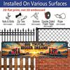 2D Flat, Vintage American Road Culture Aluminum Decorative Sign - Retro Red Truck & Flag Metal Decor with Frame Suitable for, Truck Stop, Restaurant
