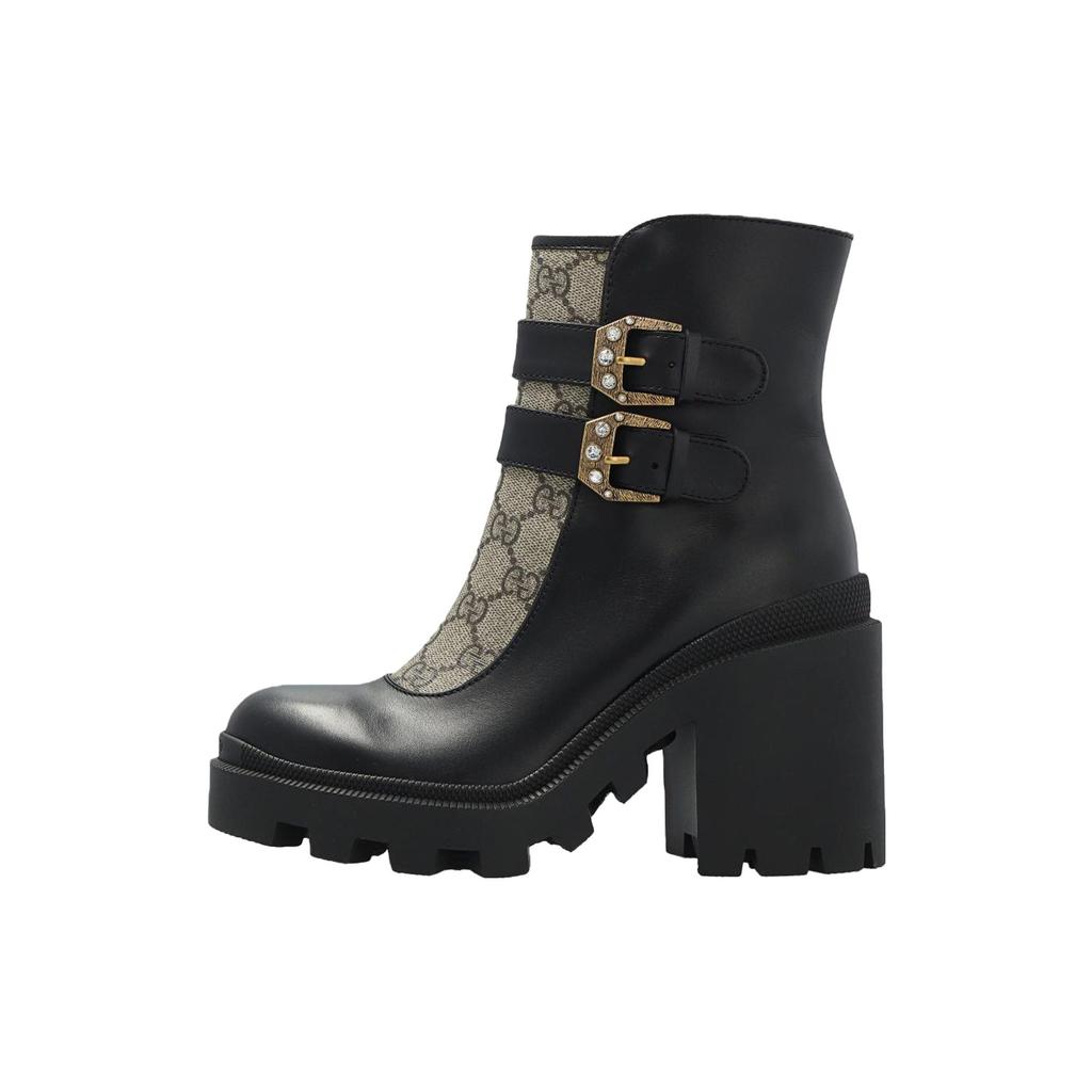 Gucci Wmns Ankle Boot 'Buckles - Black Beige' Women's 701100 UVV20 1182