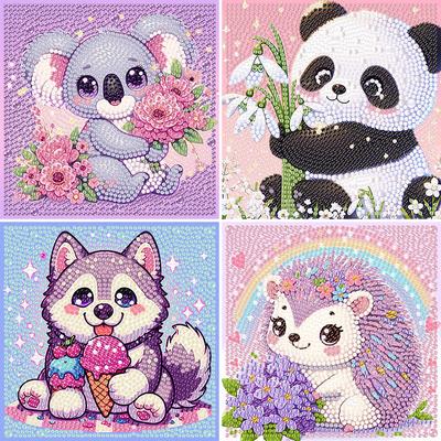 Pittura Diamante Strass Cristallo Animale Cartone Animato Adesivo per Bambini Arte Puzzle Giocattolo Decorazione Fai da Te Esposizione Opera d'Arte