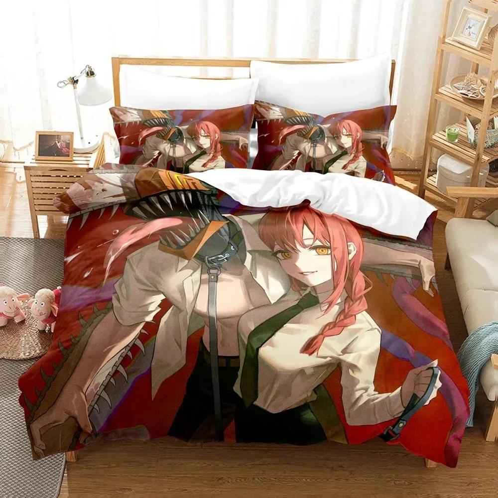 3D Print Anime Chainsaw Man Printed Bed Set Duvet Cover Pillowcase Bedding Set Bed Linen Sheet Quilt Cover Full Queen King Size
