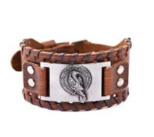 Vintage Norse Rune Leather Bracelet For Men Odin Symbol Punk Style Accessory