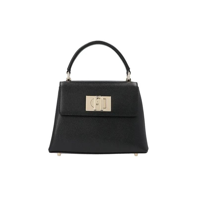

Furla 1927 Collection Twist Lock Leather Shoulder Bag Tote Mini Women s Black Basic Set (Bag + Dust Bag) чорний