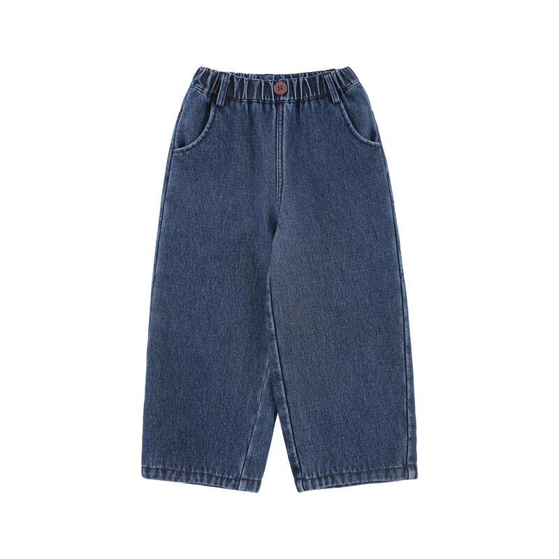 YOUI Girls' Fleece-Lined Straight-Leg Denim Jeans