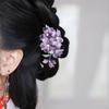 JINSHINKAKU Coming-of-Age Ceremony Hair Ornament [Cherry Blossom Carpet - Purple - Handcrafted] Kanzashi (Handpin) - Intangible Cultural Heritage [Car