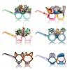 12 pièces Décoration de Fête Disney Zootopia 2 Dessin Animé Prenez des Photos Lunettes en Papier Masques Accessoires Cosplay Fournitures de Fête Joyeux Anniversaire