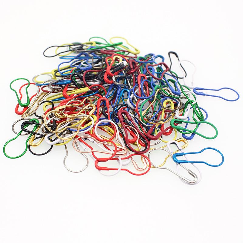 100pc Mix Color Safety Pins Gourd Shape Metal Clips Marker Tag Gourd Pins Safe DIY Sewing Tools Needle Clip Crafts Accessories