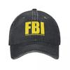 Swat F-FBI Logo Letter Baseball Caps Retro Distressed Denim American Organization Headwear for Men Women Outdoor Workouts Hat