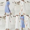 Luxusní dámský kaftan Bavlna Dlouhý rukáv Jednobarevný Ležérní Oversized Maxi košilové šaty