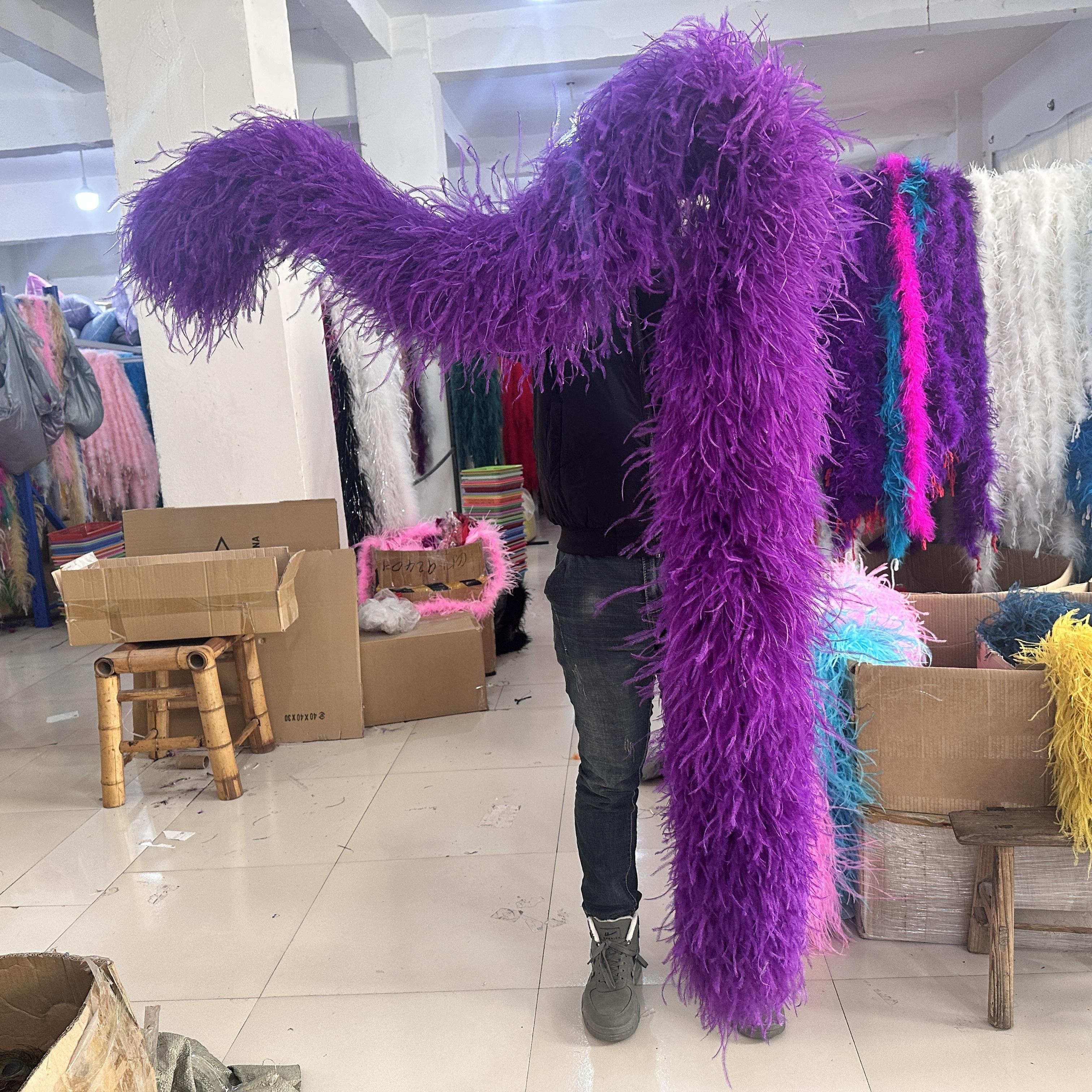 DIY 8Ply Blue Fluffy Ostrich Feather