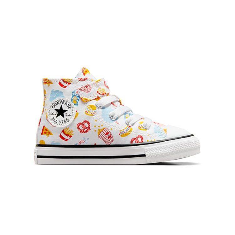 Converse Chuck Taylor All Star Canvas Comfortable Versatile Durable High-Top Walking Shoes Baby Sneakers White Red Yellow A07378C