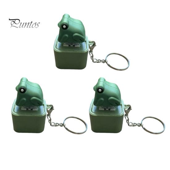 Beruhigendes Büro-Gadget Möwe Frosch Soundknopf Schlüsselanhänger, Kreatives Stressabbau Sprachspielzeug mit Geräuscherzeugendem Schlüsselanhänger Tiergeräusche & LED-Licht,
