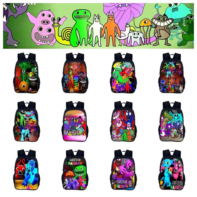 Garten Of Banban 3 40cm Cute And Colorful Cartoon Print Nylon Backpack For Boys And Girls Ideal For School