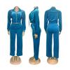 TW575 Fashionable Women's Long Sleeve Zipper Cardigan and Pants Winter Set