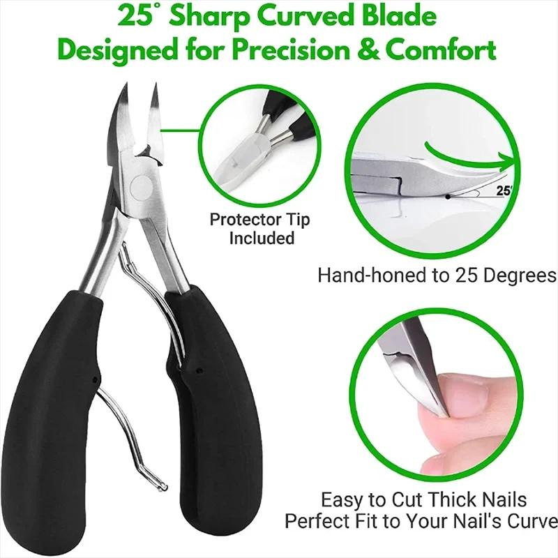 Ingrown Toenail Thick Nail Clipper Set Heavy-Duty Podiatrist Grade Nail Cutter Dead Skin Remover Manicure Pedicure Nail Tools