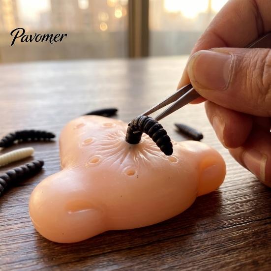 Stress Relieving Tools Nose Pimple Popping Toy with Tweezers And Worm, Funny Relief Prank Creative Novelty Items Game for Party, Flexible TPR