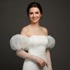 Handcrafts Sheer Bridal Gloves with Puff Design Fingerless Arm Sleeves for Photography and Stage Event Wedding Ceremony