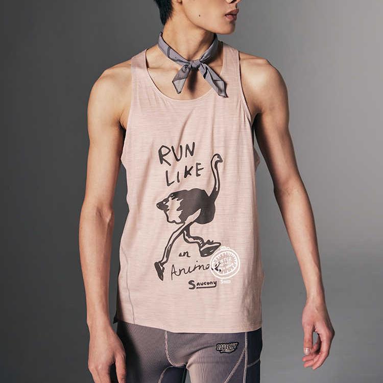 SAUCONY Nathan Bell Series Round Neck Fashion Soft Skin-Friendly Sleeveless Vest Unisex Vests Light-Pink SA2259TK41C-GR209