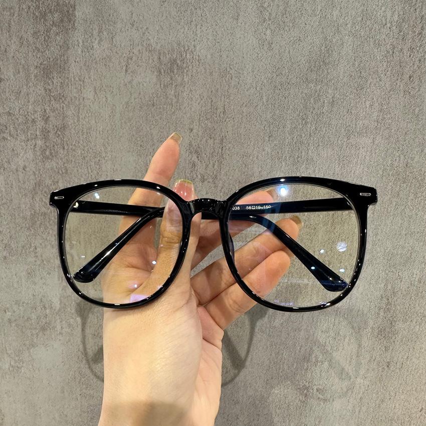Plate ferrule legs anti-blue light glasses women's tide large frame flat glasses men's optical eyes TR frame new