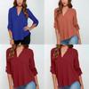 Stylish Women's Casual Long Sleeve V-neck T-shirt Pullover Tunic Blouse Options