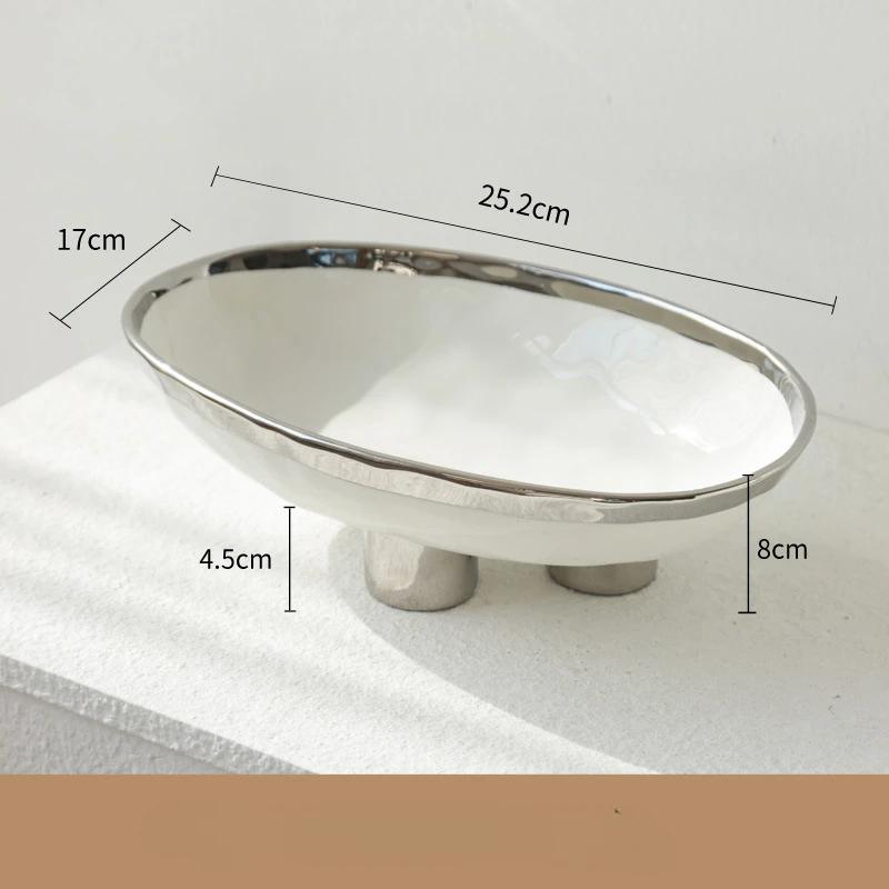 Obstteller für den Haushalt, kreativer Salat-/Obstteller, Tischplatte, Süßigkeitenteller, modernes, minimalistisches Küchengeschirr, dreibeinig, hochbeinig