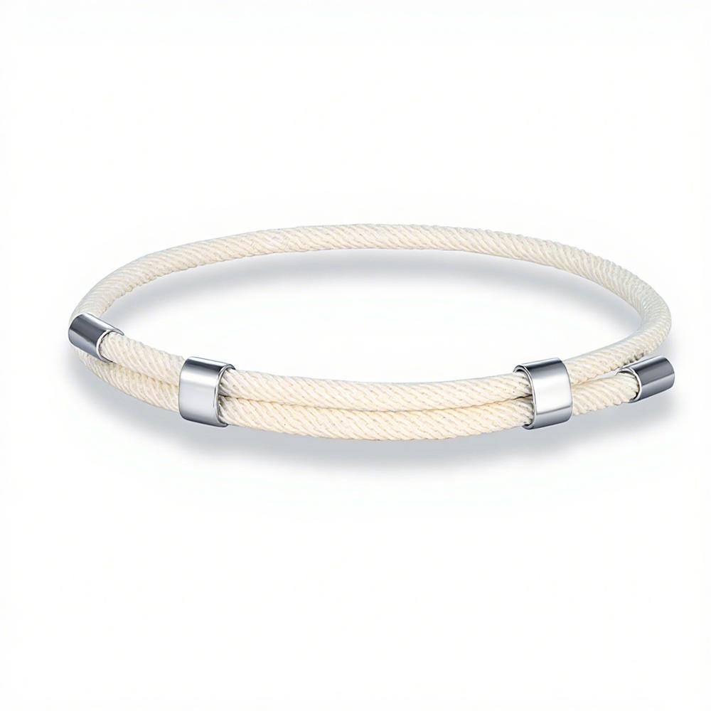 Simple Men Women Bracelet 3mm Durable Marine Rope With Polished Steel Closure Jewelry Summer Beach Gifts