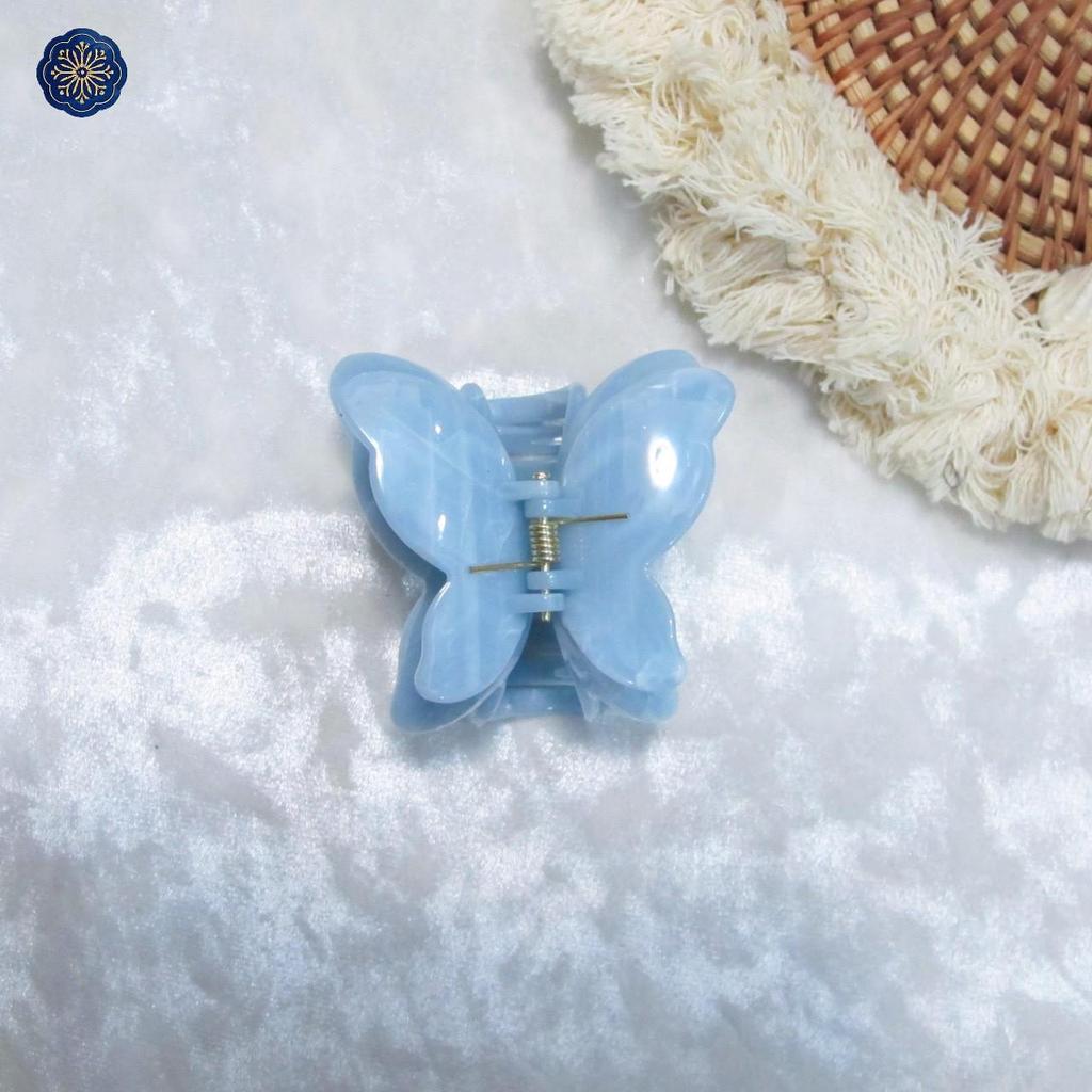 Gradient Butterfly Claw Hair Clip - Fashionable Marble Texture Updo Accessory