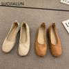 Fashion SUOJIALUN 2024 Summer New Women Flat Shoes Fashion Candy Color Ladies Round Toe Shallow Slip On Ballet Flats Soft Ballerinas Sho