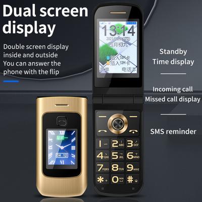 4G Full Netcom Pantalla Dual Tapa Metálica Abatible Máquina para Ancianos Botón Grande Máquina de Repuesto Teléfono Móvil Multilingüe
