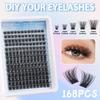 Diy Segmented Single Cluster Of Hair 8-18Mm Simulated Eyelashes With Glue Tweezers Set