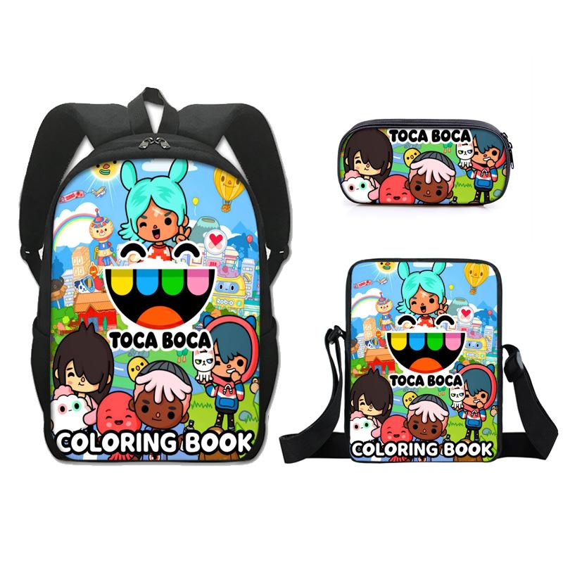 Iconic Distinctive Cool The Midnight Gospel 3D Pattern 3pcs/Set pupil Schoolbags Outing Laptop Daily Pack Sling Carrier Pen Case