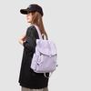 Solid Black Flap Backpack with Drawstring Closure Side Pockets Adjustable Straps Casual Travel Daypack