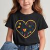 Girls New Cartoon Printed Shortsleeved Tshirt Summer Shortsleeved Tshirt Childrens Round Neck Top  polyester fabric