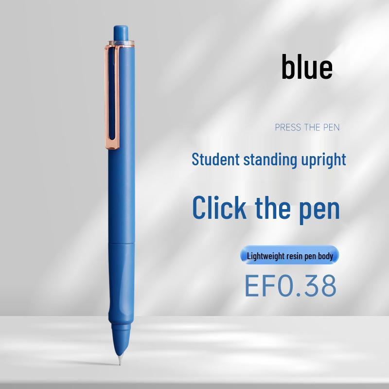 Refillable Ergonomic Fountain Pen for Students - Transparent Colored Plastic Design