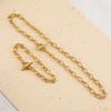 1PC 5PCS New Stainless Steel Frosted Necklace Bracelet Set Jewelry Making Gift Thick Link Chain OT Buckle Clasp Handmade Chokers