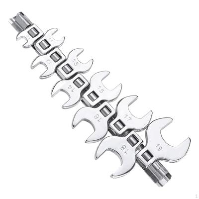 10Pcs 3/8 Inch Drive Crowfoot Wrench Set, Automotive Repair Tools, 10-19mm Sturdy Hand Tool SAE
