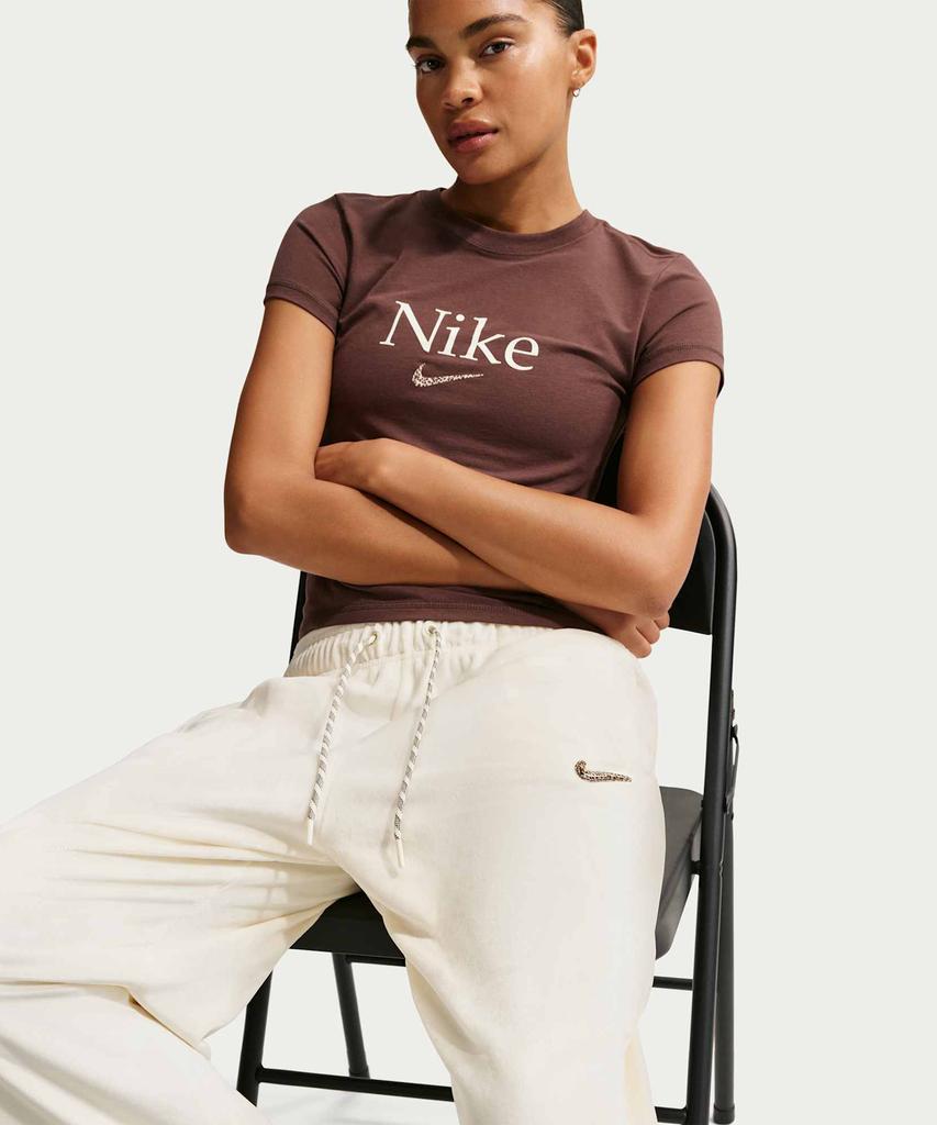 NIKE Sportswear High-Waisted Wide-Leg Velour Pants W - Coconut Milk / Iq0681-113