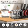 Suport Organizator pentru Oale și Tigăi pentru Dulap, Extensibil, Suport Organizator pentru Lids de Oale cu 10 Separatoare Reglabile