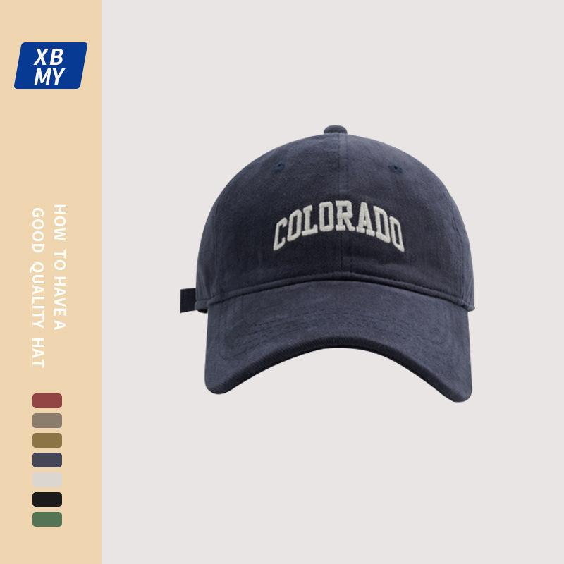 Baseball cap female spring and summer deep-topped wide-brimmed big-headed cap couple Joker tide show face small sun visor.