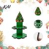 Christmas Money Holder Ornaments with 10 Holes, Snowman Santa Claus Tree Festive Desktop Decoration Wooden Cash Holder, Holiday Rack Table for