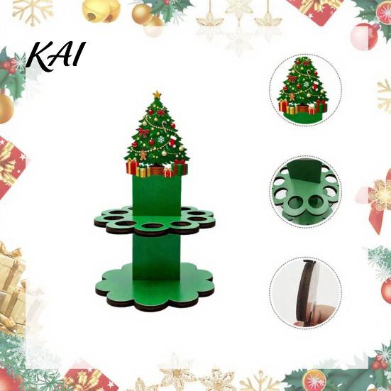 Christmas Money Holder Ornaments with 10 Holes, Snowman Santa Claus Tree Festive Desktop Decoration Wooden Cash Holder, Holiday Rack Table for
