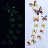 12Pcs/Set Luminous Butterfly Wall Stickers Sala de estar Borboletas para decoração de festa de casamento Casa 3D Geladeira Decalques Papel de parede